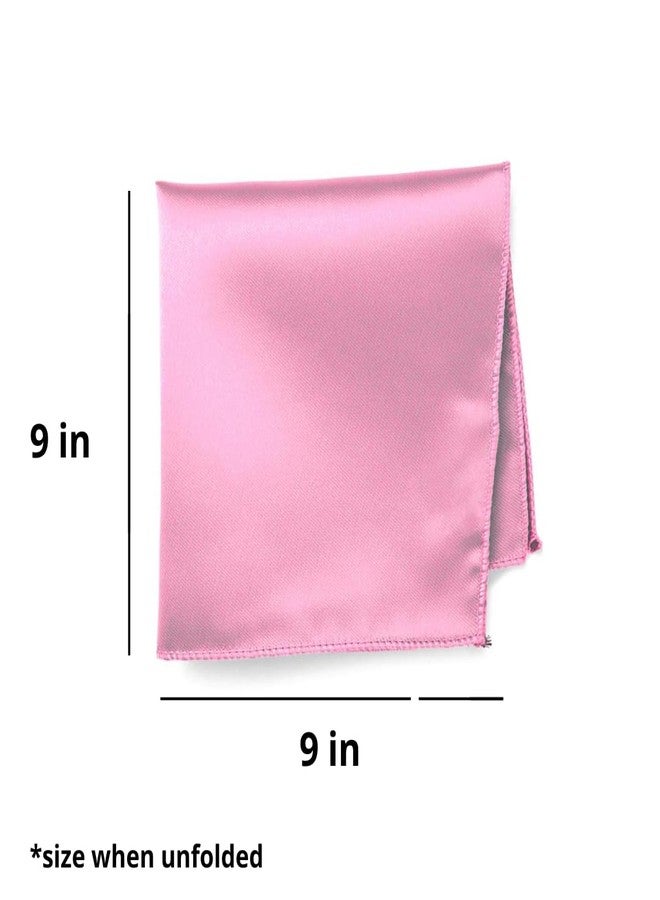 tiemart Pink Solid Color Pocket Square - Image 2